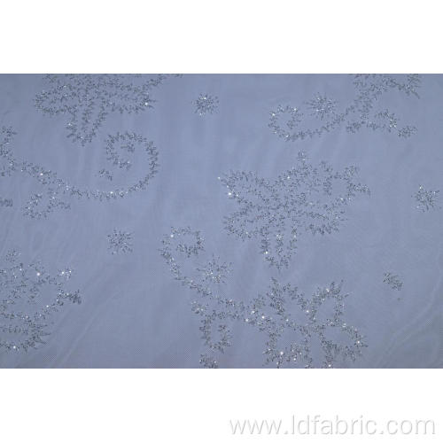 100%Nylon White Mesh Fabric With Glitter